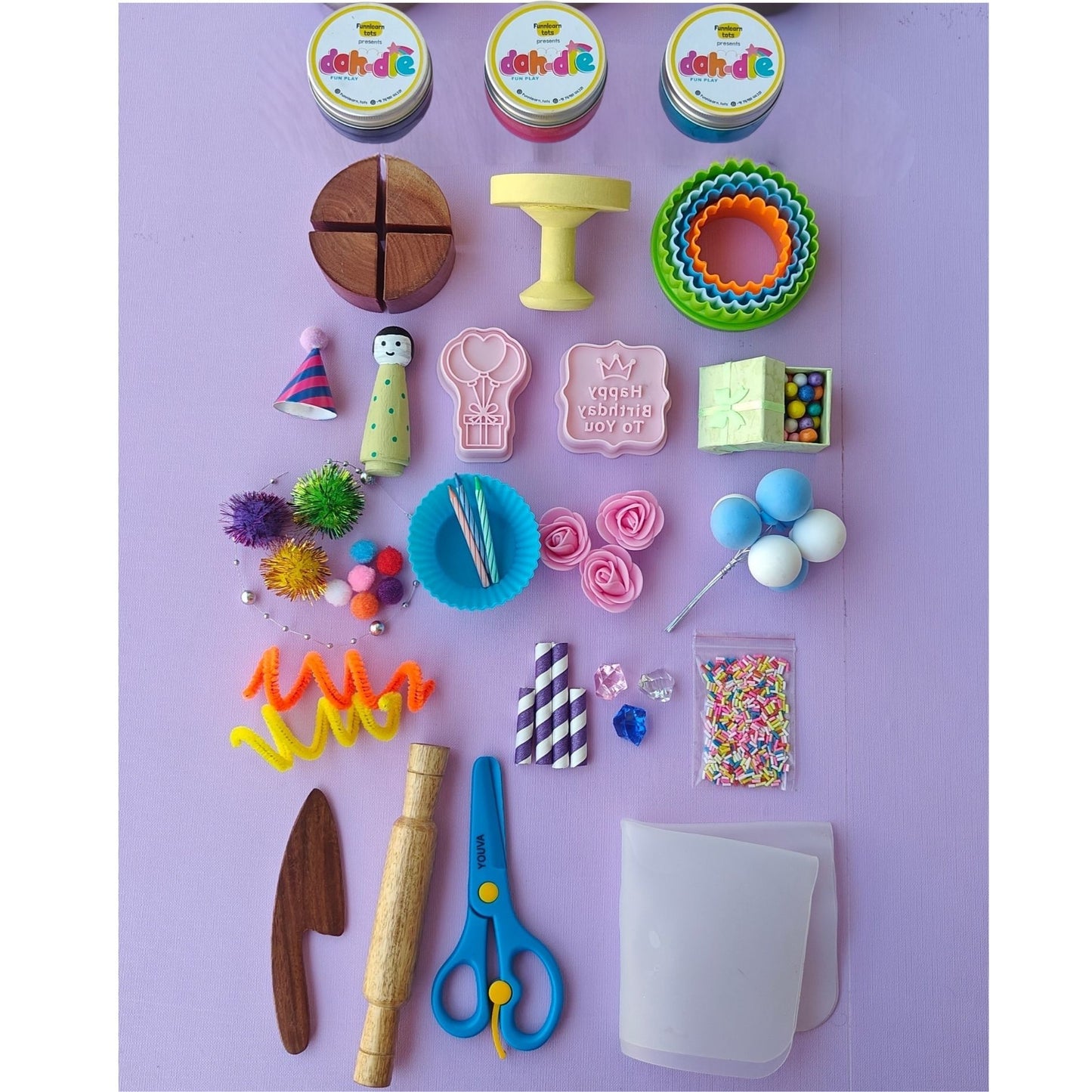 Birthday Party Theme Dohdle Playdough Kit