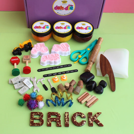 Building Blocks – Construction Theme Dohdle Playdough Kit